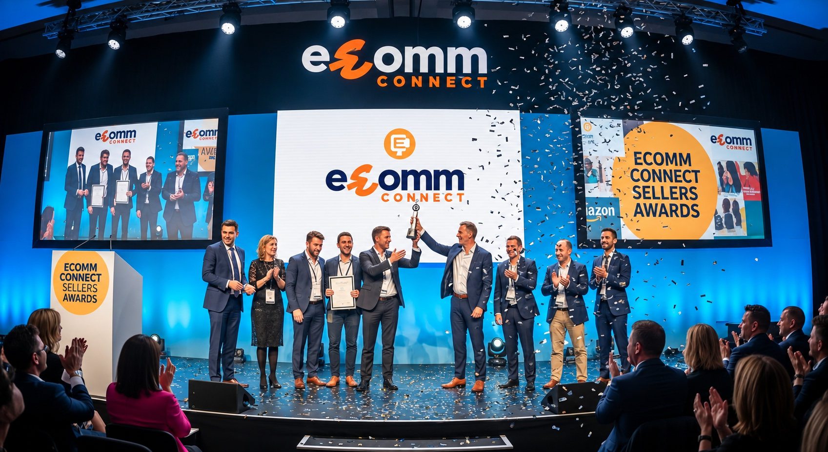 Ecomm Connect Sellers Awards ceremony on stage